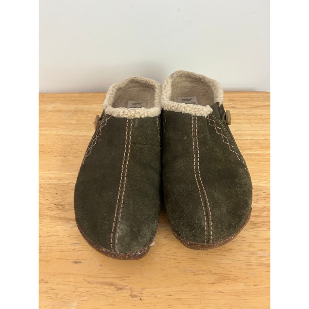 Earth Origins Aurora Johanna – Olive Green Leather Slip‑On Clogs – Women's 8 - Picture 4 of 12